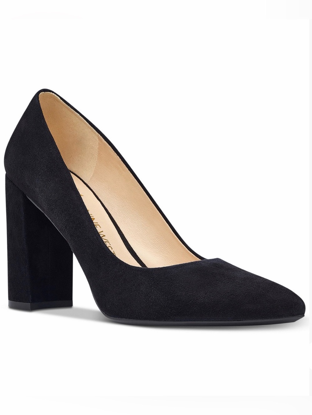 Nine West Black Suede Block Heel Pumps